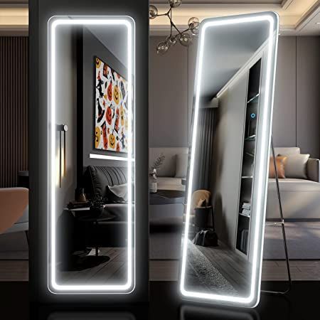 Full Body Mirror With Lights, Big Mirror In Bedroom, Full Length Mirror With Led Lights, Full Length Mirror With Lights, Big Mirror, Full Body Mirror, Mirror With Led Lights, Long Lights, Body Mirror