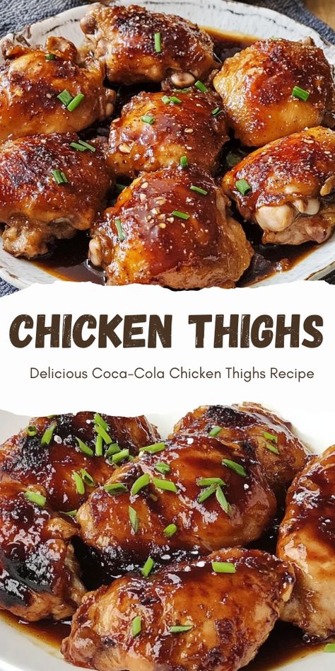 Delicious Coca-Cola Chicken Thighs Recipe  Ingredients Chicken Thighs: 8-10 pieces Seasoning: Salt and pepper (for seasoning and removing the smell) Aromatics: 1 thumb-sized ginger, sliced 5 cloves garlic, chopped 3 green chilies, sliced  #Chicken #Thighs Coca Cola Chicken, Chicken Thigh Recipe, Cola Chicken, Chicken Thighs Recipe, Thighs Recipe, Seasoning Salt, Beef Casserole Recipes, 15 Minute Meals, Winner Winner Chicken Dinner