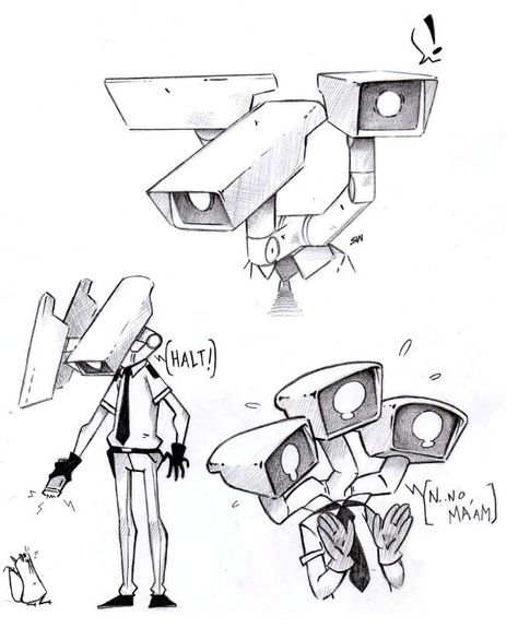 Objects For Heads Drawings, Object As Humans, Camera Head Art, Object Heads Drawing, Camera Character Design, Camera Head Character, Object Head Ideas, Object Head Art, Objecthead Art