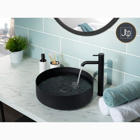 Check out the JTP Countertop basins available round or rectangular.

In four finishes, Brushed Black, Matt Black, Stainless Steel and Brushed Brass. Black Basin Bathroom, Counter Top Basin, Frameless Shower Enclosures, Stainless Steel Countertops, Quadrant Shower Enclosures, Wall Mounted Basins, Countertop Basin, Bathroom Taps, Black Shower