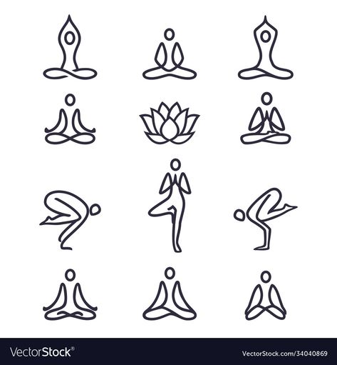 Yoga Icon, Yoga Flyer, Yoga Kunst, Yoga Drawing, Yoga Logo Design, Yoga Tattoos, Yoga Symbols, 달력 디자인, Yoga Logo