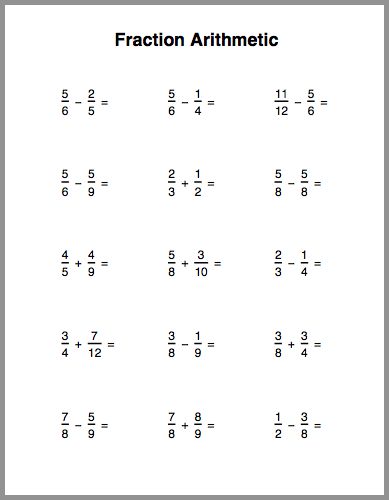 Fraction Arithmetic Mixed Fractions Worksheets, Fraction Addition, Subtract Fractions, Math Fractions Worksheets, Addition Of Fractions, Mixed Fractions, Fraction Practice, Math Fact Worksheets, Add And Subtract Fractions