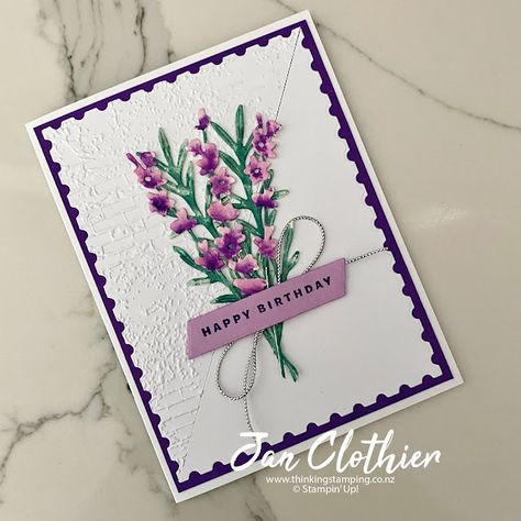 Thinking Stamping Happy Birthday Jan, Lavender Stamp, Painted Lavender, Shaded Spruce, Purple Cards, Boho Blue, Birthday Cards For Women, Lovely Lavender, Spring Cards