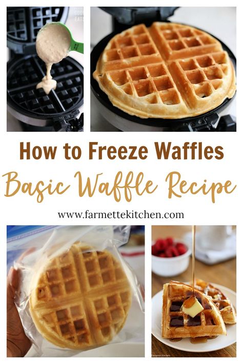 Freezable Waffle Recipe, Make Ahead Waffles To Freeze, Freezing Homemade Waffles, Make Ahead Waffle Mix Recipe, How To Make Easy Food At Home, Diy Freezer Waffles, Waffles To Freeze, Make Ahead Waffles, Diy Frozen Waffles