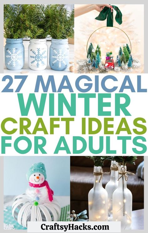 Winter Crafts For Adults, Winter Craft Ideas, January Craft, Easy Winter Crafts, Fun Winter Crafts, Winter Diy Crafts, January Crafts, Winter Wreath Diy, Craft Projects For Adults