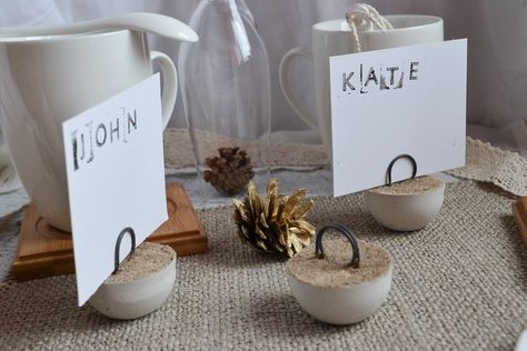 Rustic Place Card Holders, Card Holder Wedding, Ladies Lounge, Place Card Holder, Geometric Wedding, Wedding Table Decorations, Photo Holders, Wedding Table Numbers, Place Card