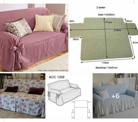 No Sew Slipcover, Diy Furniture Covers, Diy Sofa Cover, Diy Chair Covers, Colorful Room Decor, Sofa Bed Design, Simple Sofa, Bantal Sofa, Upholstery Diy