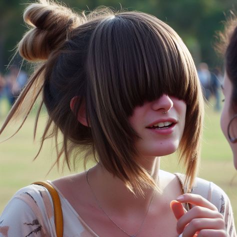 Long Hair Covering One Eye, Bangs Covering Eyes, Blinding Bangs, Extremely Long Hair, Hair Buns, Eye Cover, Character Inspo, Twisted Wonderland, Gorgeous Hair