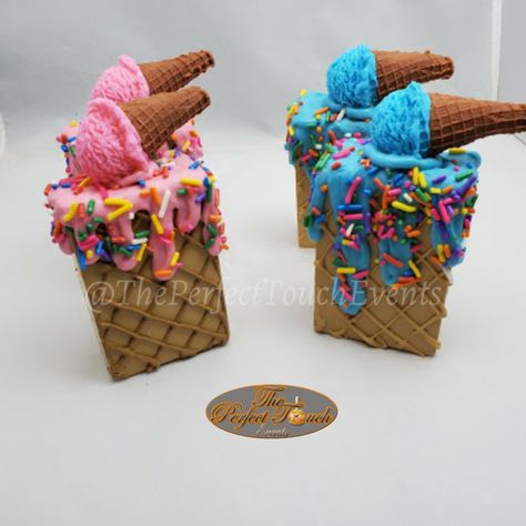 Ice Cream Themed Treats, Ice Cream Rice Krispie Treats, Candyland Theme Treats, Ice Cream Cone Rice Krispie Treats, Candyland Rice Krispie Treats, Chocolate Dipped Ice Cream Cones With Fruit, Ice Cream Theme Rice Krispies, Chocolate Dipped Ice Cream Cones, Cakepop Ice Cream Cone