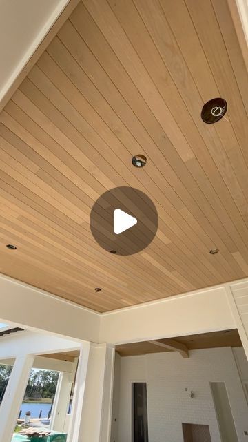 Caleb Cooper on Instagram: "Porch Tour! 1x6 V-joint Pine T&G ceilings Stained with the same color in 3 variations Mountain Ash 200%, 150%, and 100% Beams are mitered 12” x 12” clear cypress . . . #beachhouse #outdoor #kitchensofinsta #masterbathroom #customhome #interiordesign #fixerupper #homedecor #decor #buildersofinsta #bathroom #hgtv #carpentry #architecture #dreamkitchen #pontevedra #homerenovation #outdoorliving #jaxbeach #jax" Mountain Ash, Fixer Upper, Dream Kitchen, Carpentry, Home Renovation, Custom Homes, Beams, Beach House, Outdoor Living