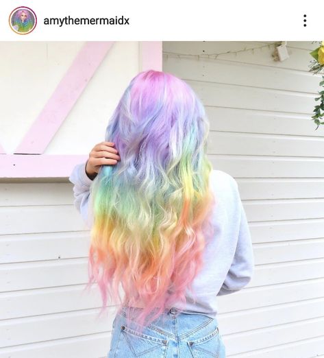 Unicorn Hair Color, Rainbow Hair Color, Unicorn Hair, Cool Hair, Hair Colours, Rainbow Hair, Colored Hair, Pretty Hair, Cute Hair