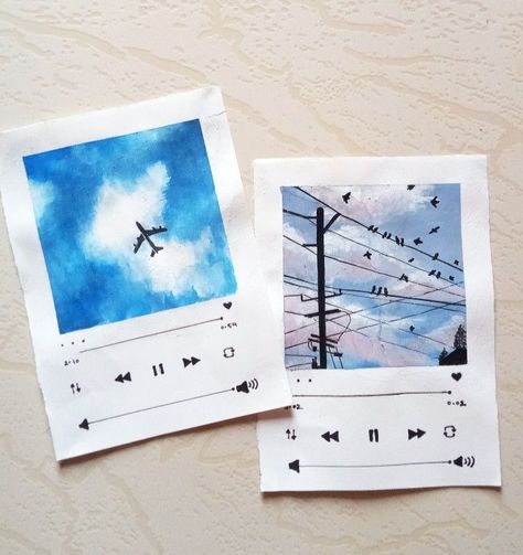 Song Painting, Soyut Sanat Tabloları, 카드 디자인, 수채화 그림, Small Canvas Art, Watercolor Art Lessons, Book Art Diy, Mini Drawings, Cute Easy Drawings