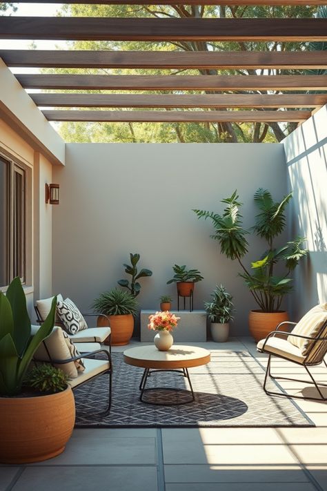 Looking to add some charm to your outdoor space? Check out these 15 super stylish ideas for a mid-century outdoor patio transformation! From vibrant furniture and retro planters to cozy lighting ideas, we'll help you create the perfect blend of comfort and style. Elevate your outdoor area with fun accessories and thoughtful design choices that really pop! This exciting guide offers tips and colors to embrace mid-century design while also making your outdoor getaway a beautiful representation of your unique taste. Get inspired and start creating your dream patio today! Mid Century Outdoor Patio, Bungalow Patio, Mid Century Modern Deck, Cozy Lighting Ideas, Vibrant Furniture, Patio Makeover Ideas, Patio Transformation, Unique Accent Tables, Mid Century Outdoor