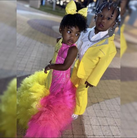 Kiddie Prom Ideas, Kiddie Prom, African Traditional Dresses For Kids Girl Wedding, Pageant Ooc Toddler, Kiddie Styles With Beads, Cute Little Kid Outfits Girl Black, Pretty Dresses For Kids, Prom Dresses Yellow, Lil Boy