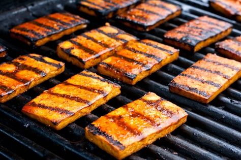 (10 of 16) Tempeh Marinade, Bbq Tofu, Grilled Food, Grilled Tofu, Marinated Tofu, Vegan Bbq, Sprout Recipes, Sweet Sauce, On The Grill