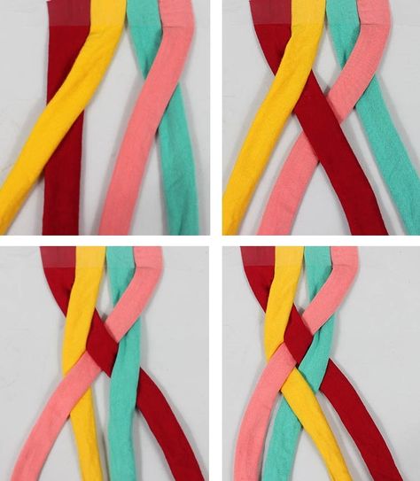 http://www.rockmosaic.com/2011/10/4-strand-french-braid-tutorial.html Cord Weaving, Five Strand Braids, Rave Braids, Weaving Bracelets, Four Strand Braids, Braided Fabric, Diy Braids, Types Of Braids, Braid Tutorial