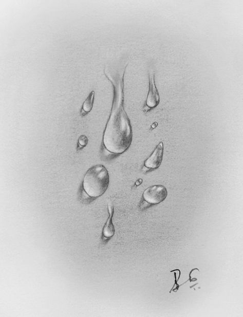 Bubble Sketch Pencil, Water Drip Tattoo, Rainfall Painting, Realistic Water Drawing, Water Sketch Pencil, Water Dripping Drawing, Drop Drawing, Waterdrop Drawing, Water Droplets Drawing Tutorial