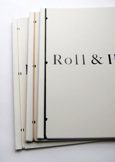 Roll & Hill Catalogs by Studio Lin, via Behance -- binding Poster Grafico, Book Portfolio, Cv Inspiration, Mises En Page Design Graphique, Logos Retro, Buch Design, Portfolio Design Layout, Portfolio Book, Booklet Design