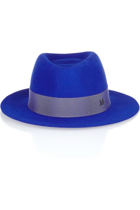 An electric blue felt trilby. Anniversary Wedding Band, Blue Crush, Leather Hat, Love Hat, Stylish Hats, Diamond Anniversary, Blue Hat, Feeling Blue, Style Crush