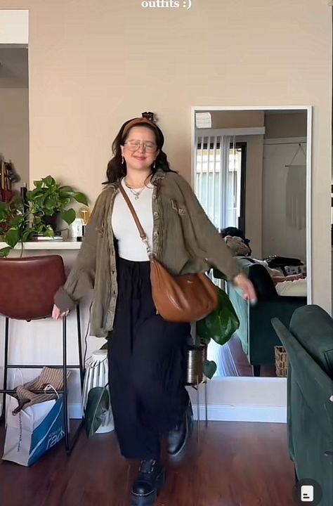 Work Outfit Ideas Plus Size, Earthy Thrifted Outfits, Comfortable Plus Size, Relaxed Summer Outfits Plus Size, Granola Fall Outfits Plus Size, Plus Aesthetic Outfits, Fashion Inspo Midsize, Autumn Fits Midsize, 3x Fashion Plus Size