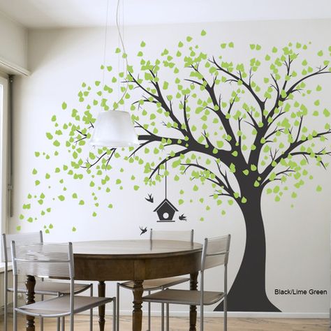 Found it at Wayfair.ca - Large Windy Tree with Birdhouse Wall Decal Tree Wall Stickers, Tree Wall Decal, Nature Wall, Tree Wall, New Wall, Birdhouse, Living Room Wall, Classroom Decor, Bird Houses