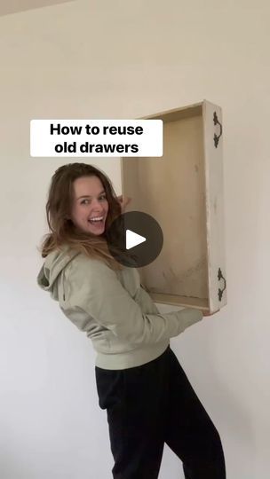 160K views · 2.4K reactions | Repurpose old drawers AND save money!! | Maggie McGaugh Repurpose Small Dresser, Old Drawers Repurposed, Repurpose Dresser Drawers, Drawers Repurposed Diy, Drawers Repurposed, Old Dresser Drawers, Furniture Upcycling, Old Drawers, Vintage Drawers