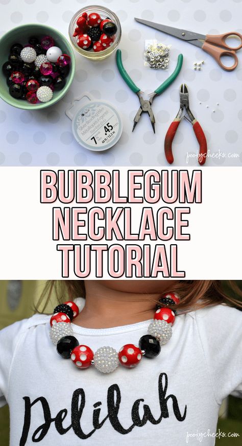 Necklace For Girls, Diy Ring, Chunky Bead Necklaces, Bubblegum Necklace, Bubble Necklaces, Beaded Necklace Diy, Peridot Necklace, Bead Necklaces, Necklace Tutorial