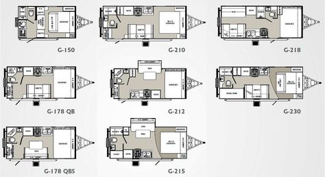 micro floor plans | Palomino Gazelle micro-lite travel trailer floorplans - large picture Squaredrop Trailer, Small House Trailer, Tiny House Trailer Plans, Trailer Floor Plans, Teardrop Camper Interior, Micro House Plans, Camping House, Travel Trailer Interior, Travel Trailer Floor Plans