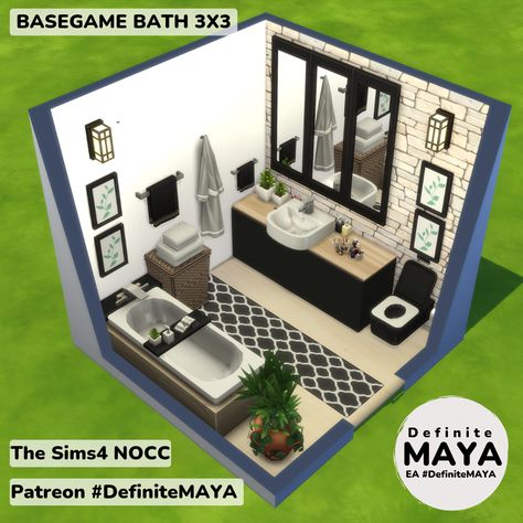 Sims 4 Basegame Bathroom, Film Cards, Sims Rooms, House Flipper, Sims Houses, House Flippers, Sims 4 House Plans, Sims Ideas, Sims 4 House Design