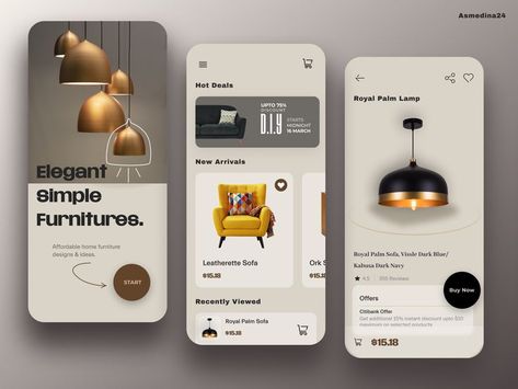 UX/UI Furniture App Design, Creative App Design, App Design Layout, Ecommerce App, App Concept, Mobile App Design Inspiration, Figma Template, Free Furniture, Simple Furniture