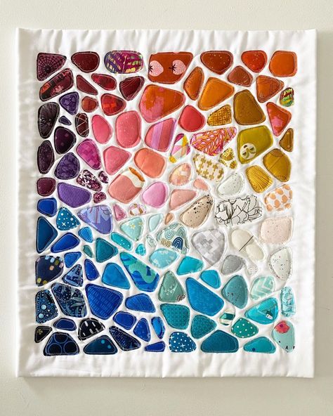 Sea Glass Quilt, Beach Themed Quilts, Sea Quilt, Baby Clothes Quilt, Mom Of Three, Collage Art Projects, Summer Sewing, Landscape Quilts, Marine Biologist