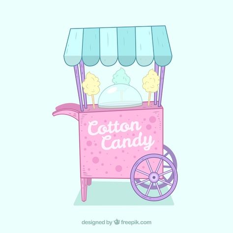 Cupcake Illustration, Free Candy, Candy Floss, 3d Drawings, Vector Hand, Popcorn Maker, Vector Photo, Cotton Candy, Candy Bar