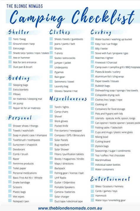 Camping Checklist Printable, Camping Checklist Family, Camping Shelters, Camping Packing List, Kids Camping, Camping List, Packing Checklist, Camping Checklist, Camping Adventure