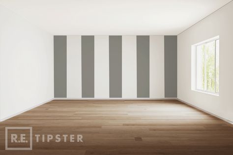 12 Cool Painting Techniques To Change The Size Of Any Room - REtipster Wall Paint Effects, Painting Horizontal Stripes, Fun List, Narrow Rooms, Long Room, House Paint Interior, Room Painting, Interior Design Guide, Bright Walls