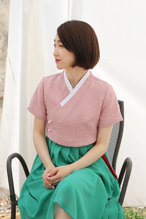 LEESLE Hanbok Natural Jeogori Indi Coral | Tops & Jeogori for Women | KOODING Hanbok Pants, Modern Hanbok, Coral Top, Korean Clothing, Shopping Website, Skirt Sets, Beauty And Lifestyle, Shopping Websites, Korean Outfits