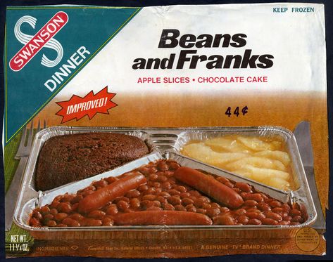 Swanson - Beans and Franks - TV Dinner box front panel - L… | Flickr Beans And Franks, Swanson Tv Dinner, Freeze Beans, Discontinued Food, Tv Dinner Trays, Dinner Box, Tv Dinner, Food Ads, Retro Recipes