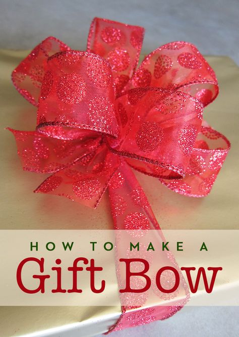 How To Make A Gift Bow, Gift Bow Tutorial, Bow For Gift, Bows For Presents, Diy Gift Bow, Christmas Gift Bow, Bow Making Tutorials, Package Bows, Christmas Bows Diy