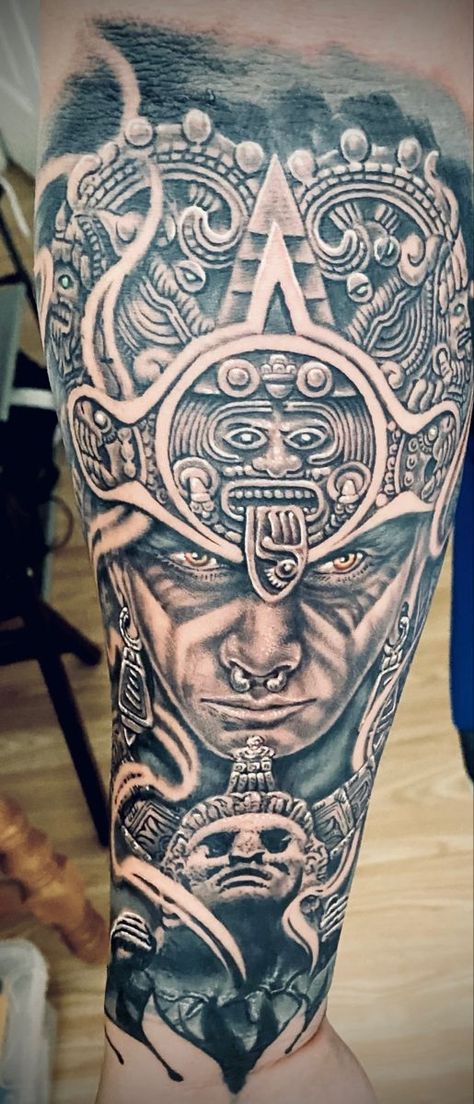 Aztec tottoo | Aztec tattoos sleeve, Warrior tattoo, Mayan tattoos Colombian Tattoos, Mayan Warrior Tattoo, Spanish Warrior, Clock Tattoo Sleeve, Aztec Sleeve, Aztec Warrior Tattoo, Aztec Tattoos Sleeve, Warrior Tattoo Sleeve, Indian Tattoos