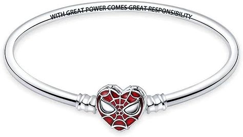 Spider Man Pandora Bracelet, Spider Man Pandora, Spider Man Bracelet, Spiderman Bracelet, Pandora Bracelet Charms Ideas, Man Bracelet, Bracelet Quotes, Mickey Mouse Head, Charms Pandora