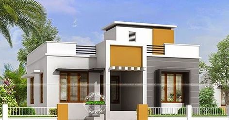 2 bedroom small single floor house 850 square feet by Builder's Studio, Calicut, Kerala. 850 Sq Ft House, Front View Of House, House Plans Indian Style, One Floor House, Smallest House, Double Storey House Plans, Single Floor House Design, Three Bedroom House Plan, Double Storey House