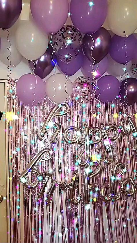 16birthday Party Ideas, Studio 30 Birthday Party, 21st Birthday Ideas Purple Theme, Sparkly Birthday Party Ideas, Purple Theme 21st Birthday, 20th Birthday Ideas Purple, Purple Glitter Birthday Party Ideas, Disco Party Astethic, Sparkly Birthday Decorations