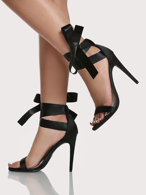 Shop Ribbon Lace Up Heels BLACK online. SheIn offers Ribbon Lace Up Heels BLACK & more to fit your fashionable needs. Black Ribbon Heels, Ribbon Lace Up Heels, Lace Up Heels Black, Black Heels Prom, Women Template, Ribbon Heels, Tie Up Heels, Purple Heels, Prom Heels