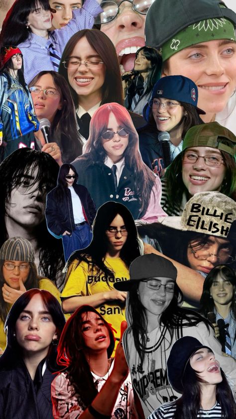 Billie Eilish Collage Billie Eilish Collage Wallpaper, Billie Eilish Collage, Collage Wallpaper, Billie Eilish, Celebrity Crush, Music Artists, Collage, Celebrities