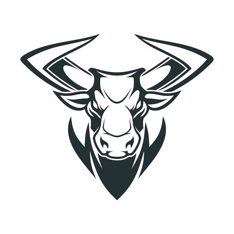 Bull head vector | Premium Vector #Freepik #vector #bull #bull-logo #bull-head #buffalo-logo Toro Vector, Toro Logo, Bull Head Logo, Taurus Bull Tattoos, Logo Animal, Bull Art, Bull Tattoos, Taurus Tattoos, Bear Vector