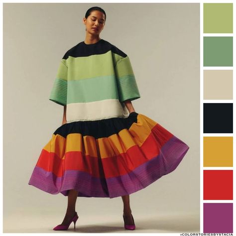 Christopher John Rogers, 1960s Inspired, Drop Sleeve, Color Story, Colorblock Dress, Inspired Dress, Babydoll Dress, What I Wore, Fashion Games