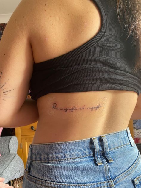 "per angusta ad angusta"- Through difficulties to honour tattoo Latin Tattoo, Motherhood Tattoos, Verse Tattoos, Music Tattoos, Tattoos For Women, Tattoos