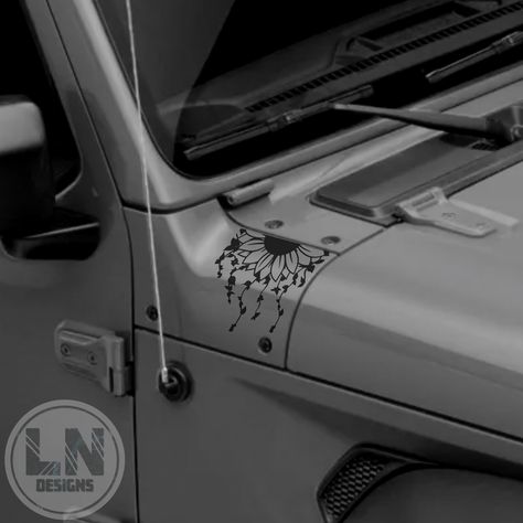 This decal set is perfect for anyone looking to add a unique personal touch to their vehicle! This cowl decal set is compatible with Jeep Wrangler JL JLU & Gladiator 2018-2023. These decals come in sets of 2. They are cut to perfectly fit the dimensions of the cowl. There are several colors available, so be sure to choose the color to your liking.  We provide easy to follow, step by step application instructions within the package, however it is always recommended to hire a professional to apply your decals in order to ensure proper application and overall satisfaction with our product. With that being said, L&N Designs holds no responsibility for any errors that may occur during the application process and there will be no refunds or exchanges made in the event that an application error o Jeep Decals, Jeep Ideas, Ivy Vine, Jeep Wrangler Jl, Car Graphics, Wrangler Jl, Car Stuff, Weather Conditions, Jeep Wrangler