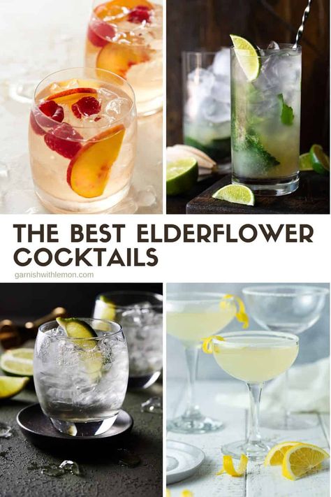 Elderflower Drink, Elderflower Recipes, Liqueur Cocktails, Elderflower Cocktail, Batch Cocktail Recipe, Liqueur Drinks, Brandy Cocktails, Pineapple Cocktail, Prosecco Cocktails