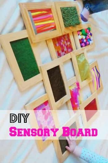 Diy Sensory Board Idea Baby Zintuiglijk, Baby Sensory Board, Diy Sensory Board, Diy Sensory, Sensory Wall, Sensory Board, Sensory Crafts, Sensory Boards, Sensory Bottles