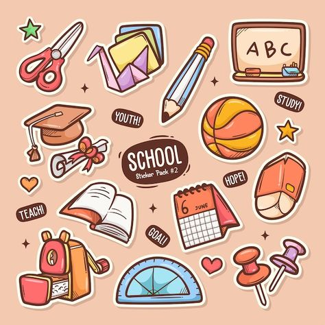 Premium Vector | Banking cute doodle vector sticker collection Colorful Stickers Printable, Stickers School Aesthetic, Cute Journaling Stickers, Study Cute Sticker, Aesthetic School Stickers Printable, Cute Study Stickers, School Subjects Stickers, Cute Sticker Design, School Doodle